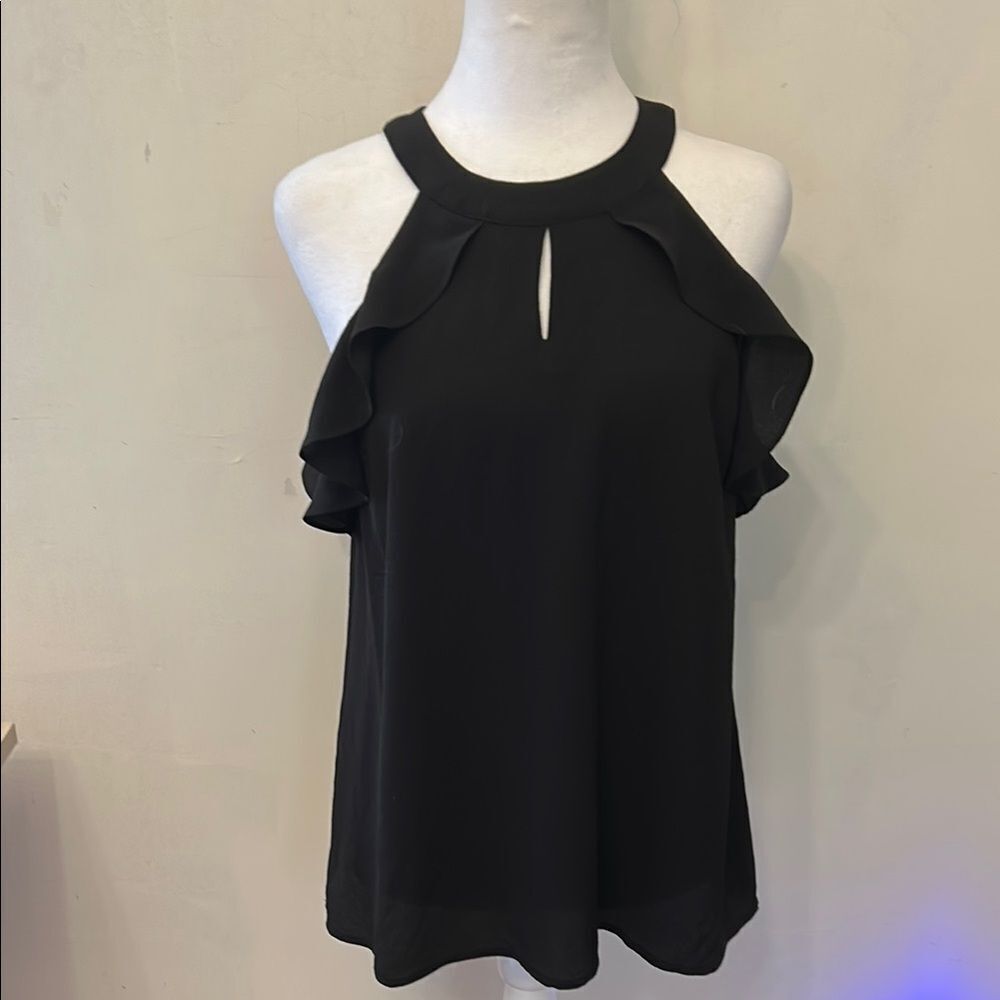 Altar'd State Black Ruffled Halter Size S EUC